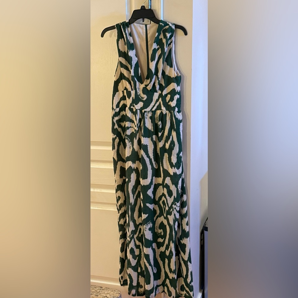 Green and Cream Jumpsuit